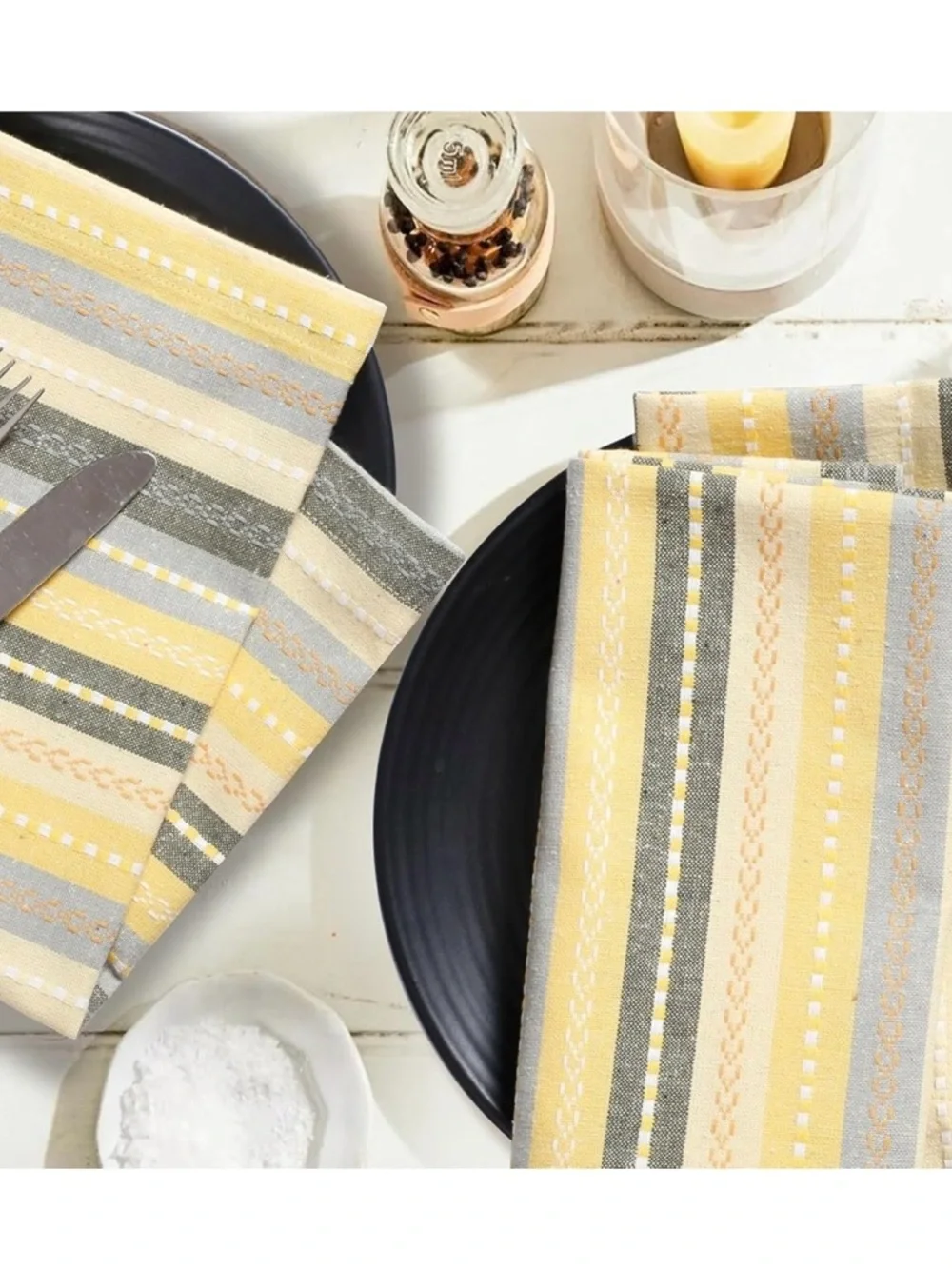 Cloth Dinner Napkins Set of 12 - Reusable Fabric Table Napkins, Machine Washable